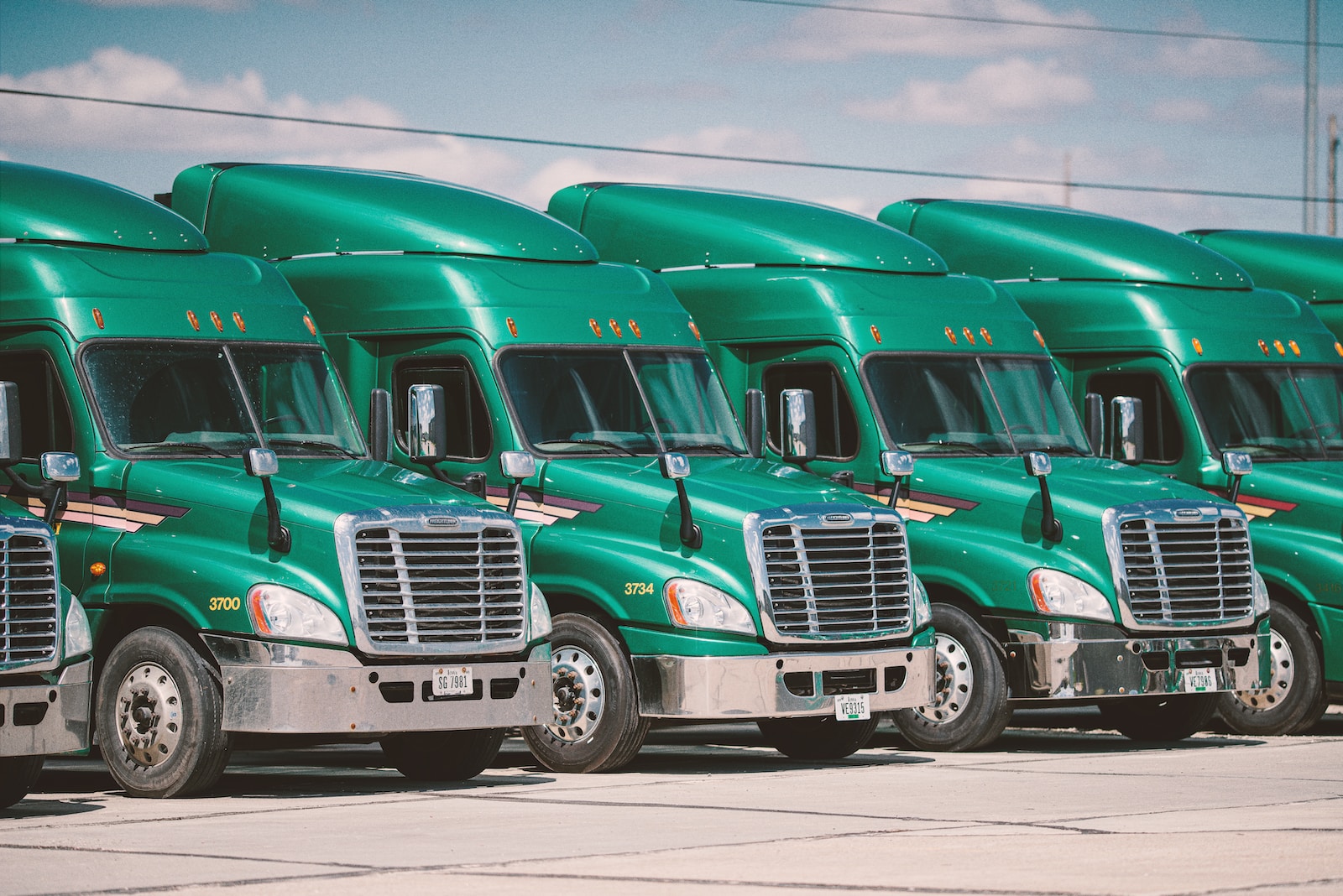 green semi trucks